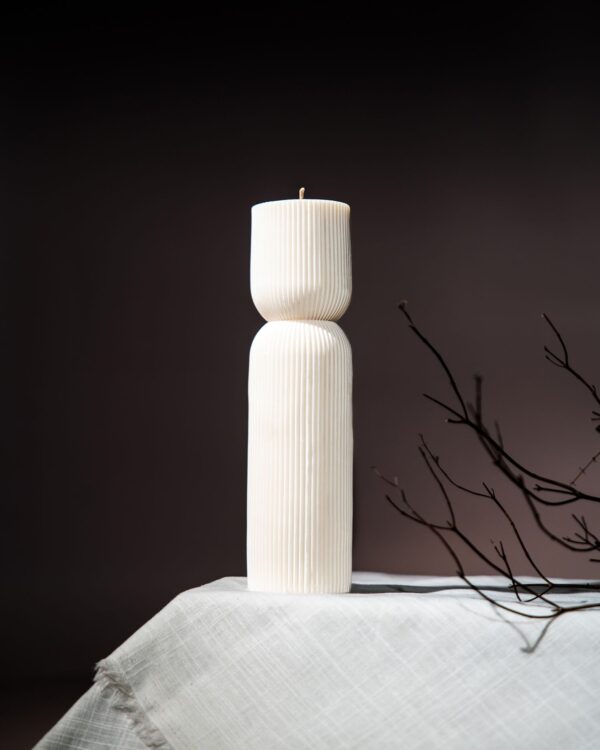 Ribbed Hourglass Tall (Soy Wax)